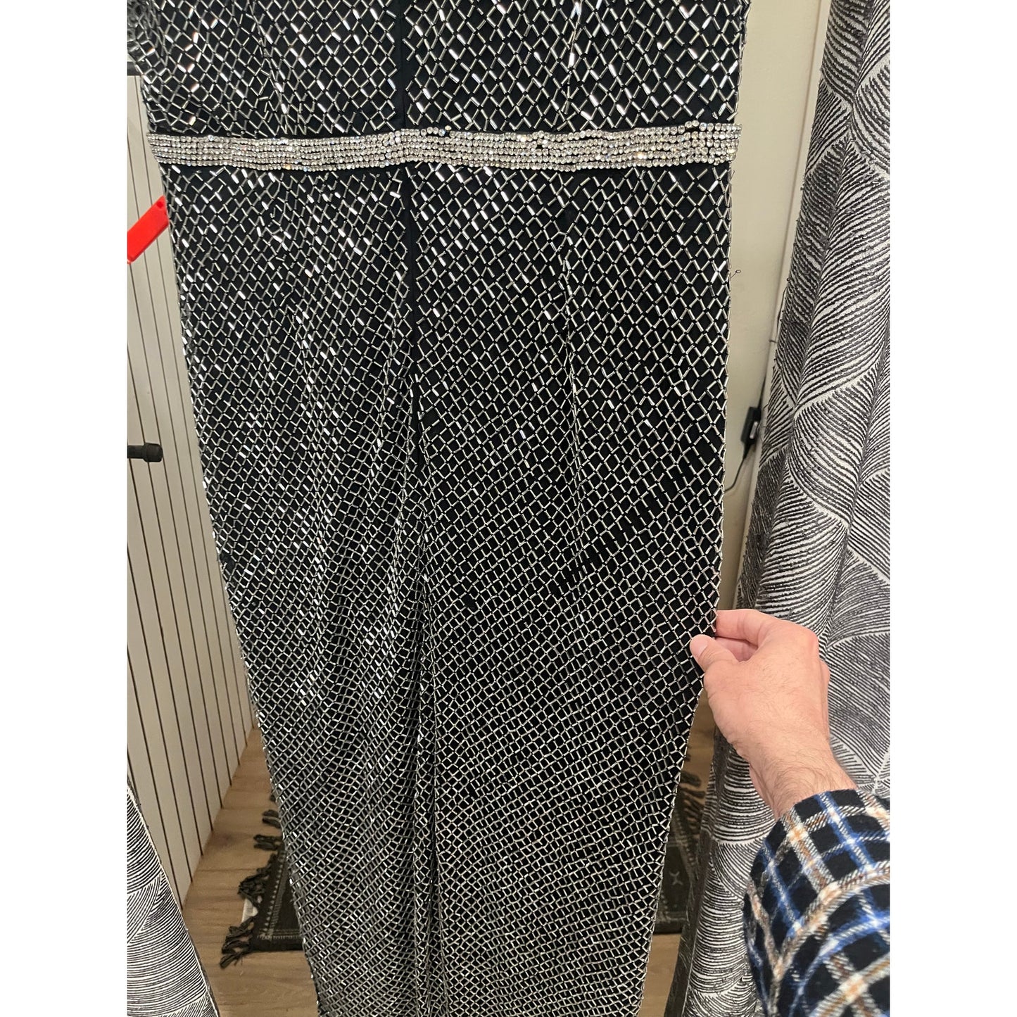 Mac Duggal Black and Silver Style 93787 Size 16 NWT