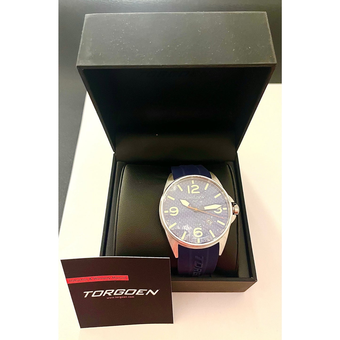 Torgoen T10 Bluebird Carbon Sapphire Watch New In Box