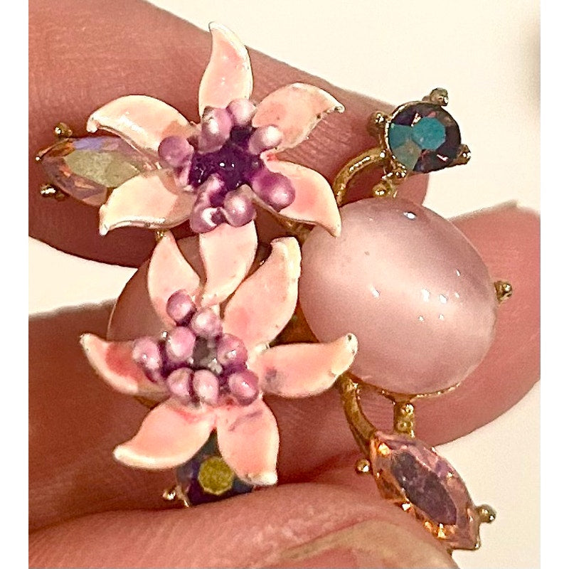 Vintage Corocraft Brooch and Clip-On Earring Set