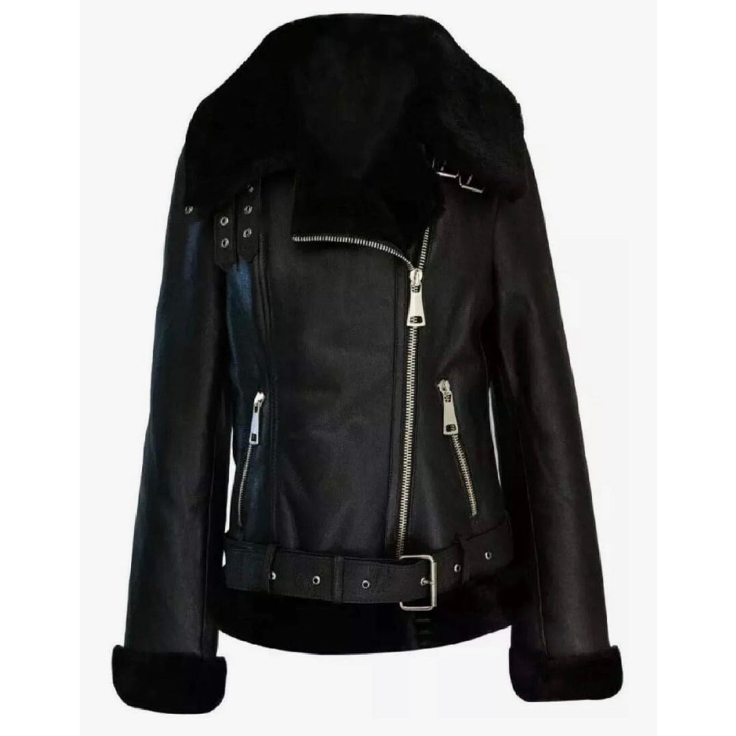 Genuine Decrum Leather Shearling Women’s Jacket Size XXL