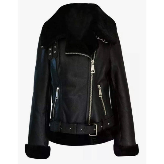 Genuine Decrum Leather Shearling Women’s Jacket Size XXL