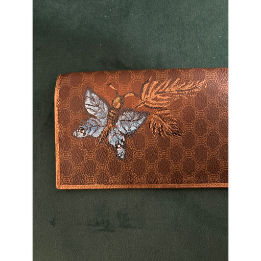 Celine Madame Wallet Hand Painted with Butterfly