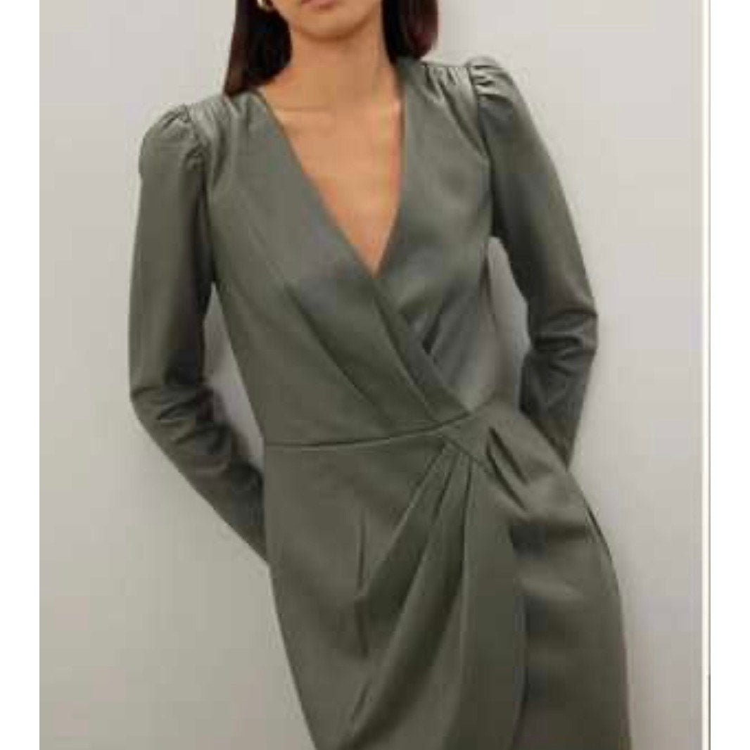 Saylor Grey Faux Leather Dress Size S