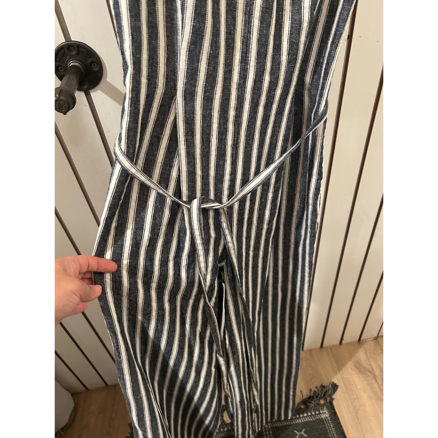 Madewell Denim Pinstripe Jumpsuit Size 8