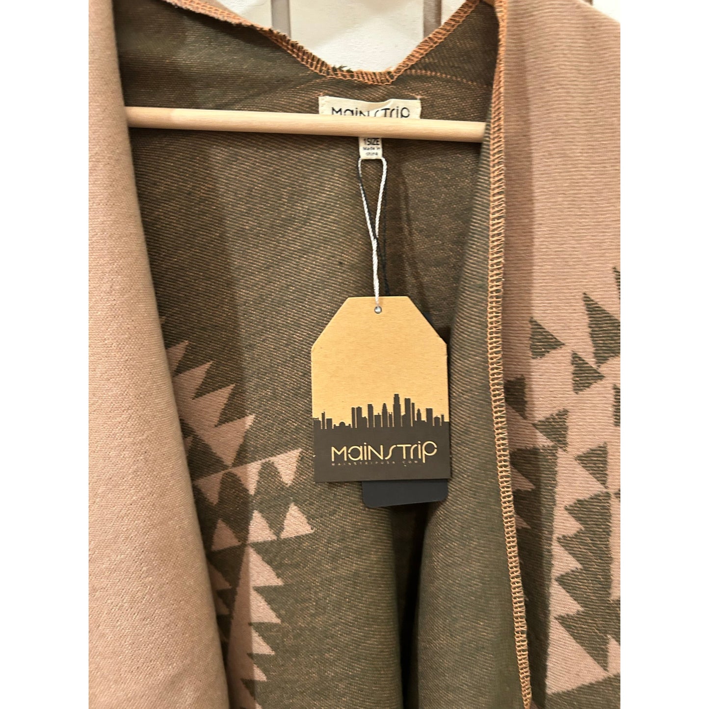 Mainstrip Reversible Poncho Tan and Brown