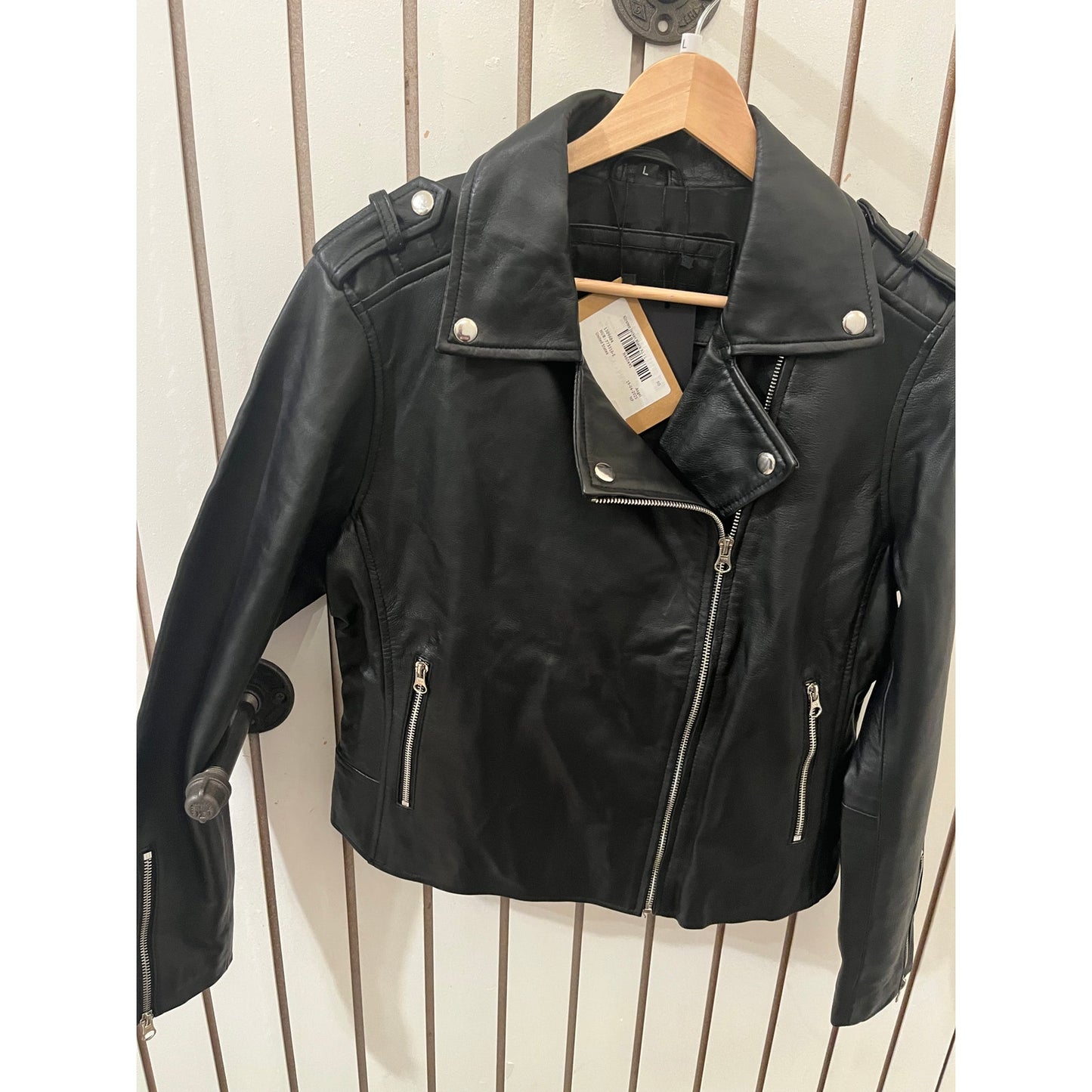 Decrum Genuine Kirsten Womens Biker Leather Jacket - Size L