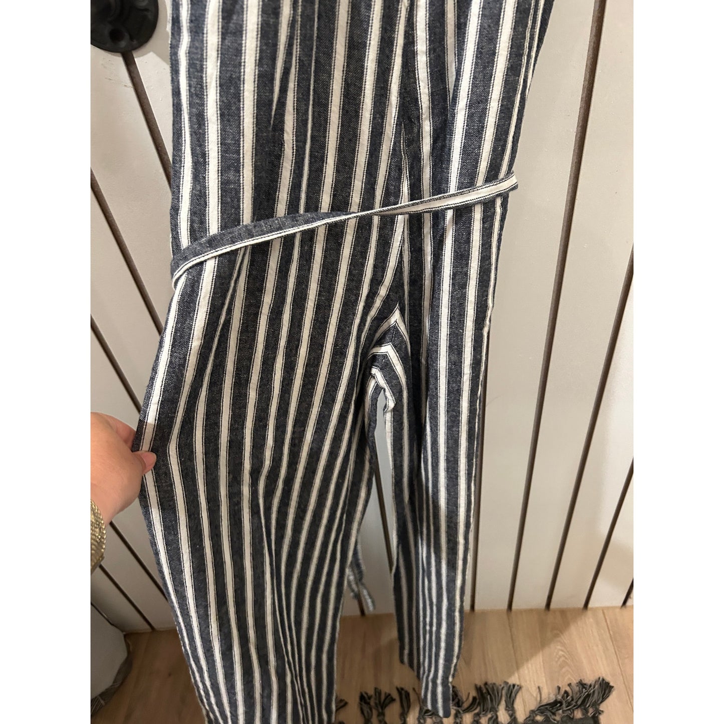 Madewell Denim Pinstripe Jumpsuit Size 8