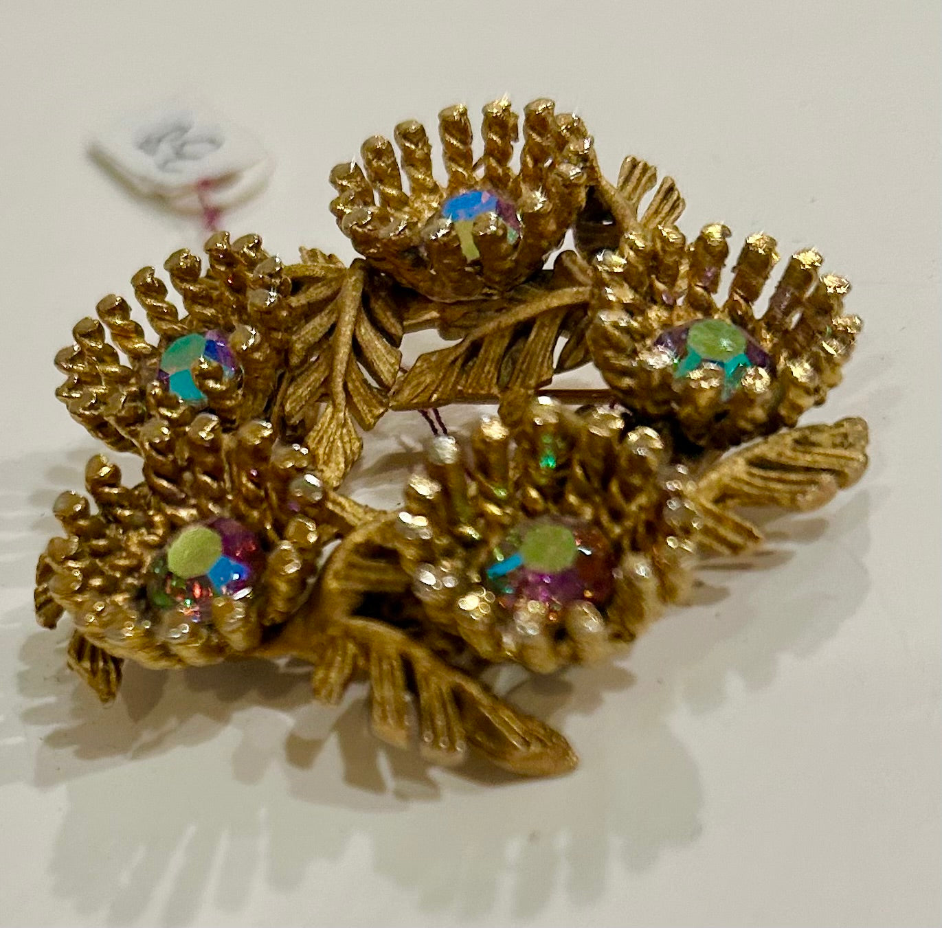 Vintage Bronze Floral Brooch