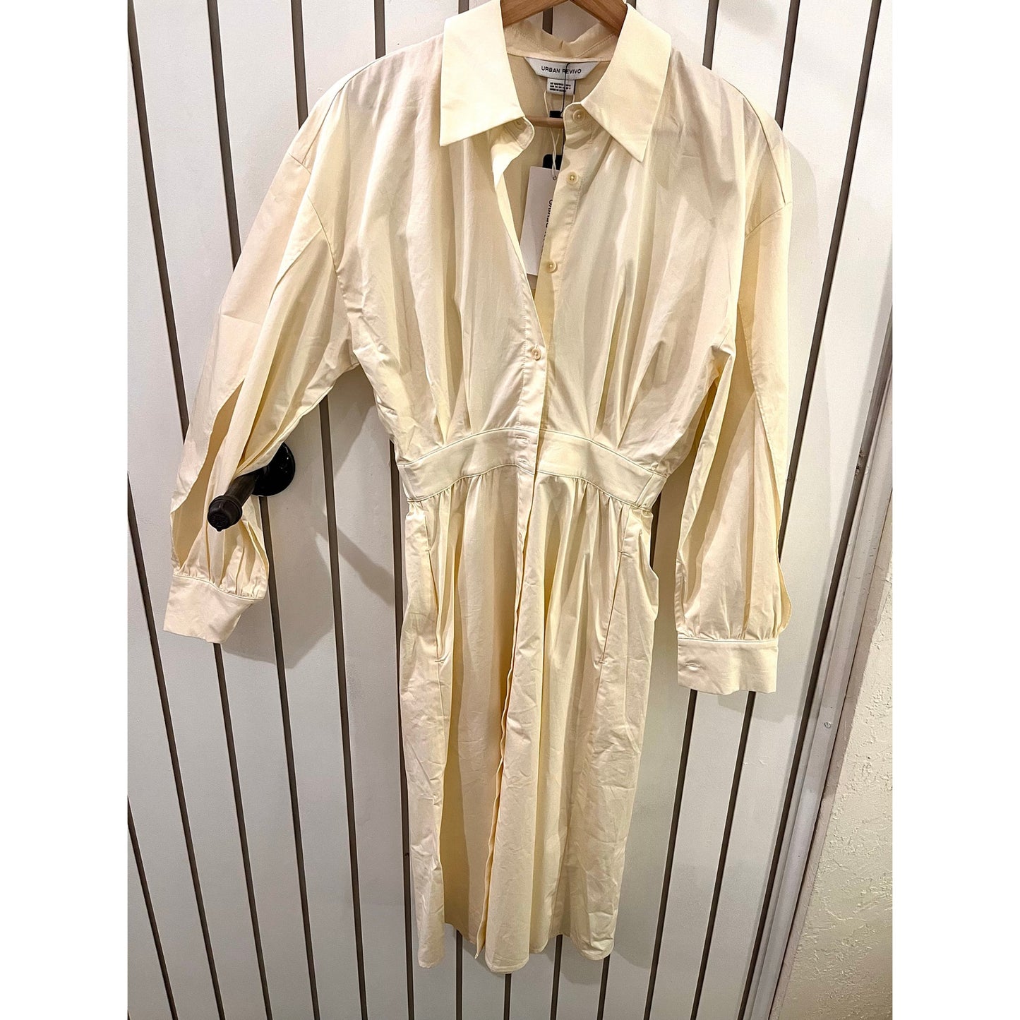 Urban Revivo Cream Button Up Dress
