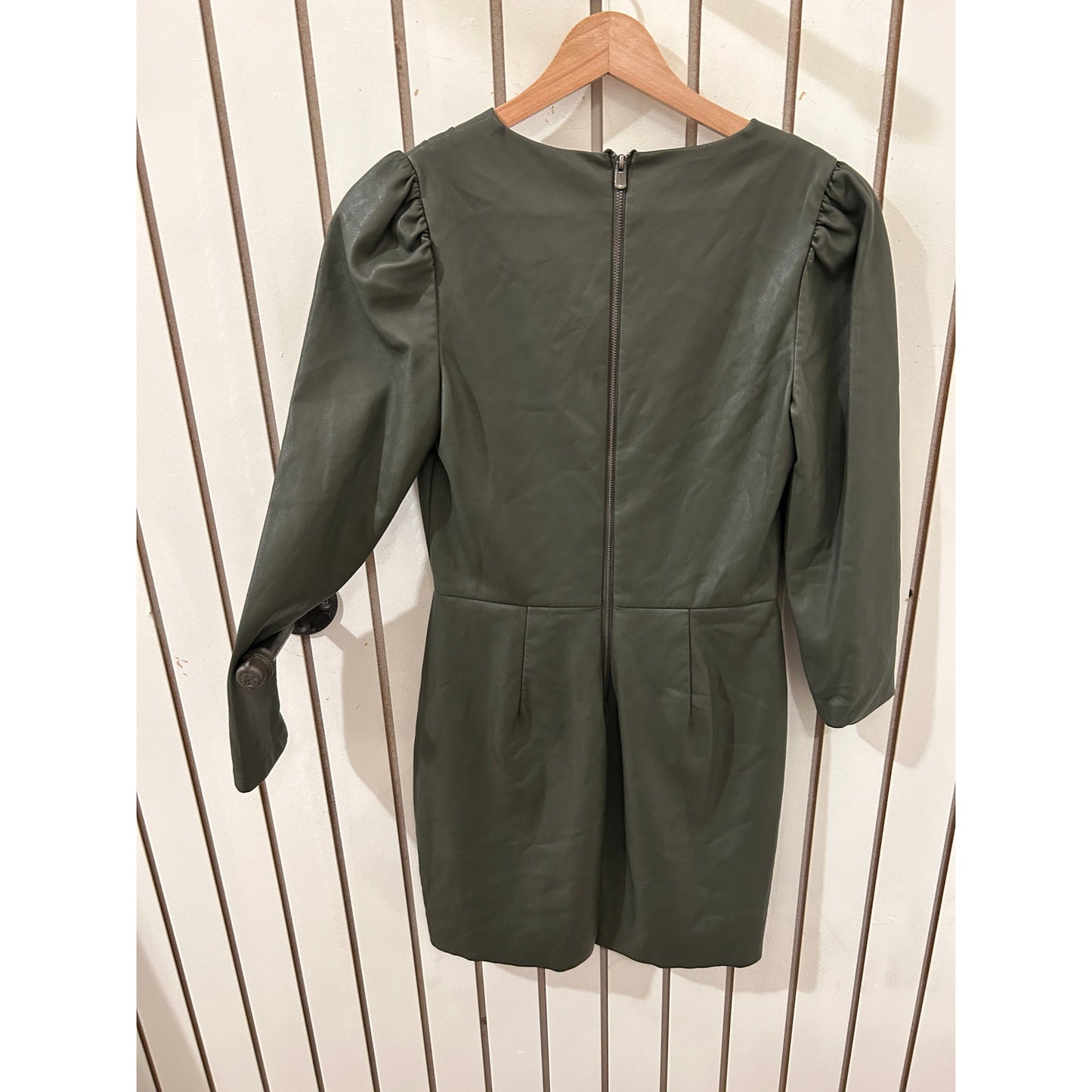 Saylor Grey Faux Leather Dress Size S