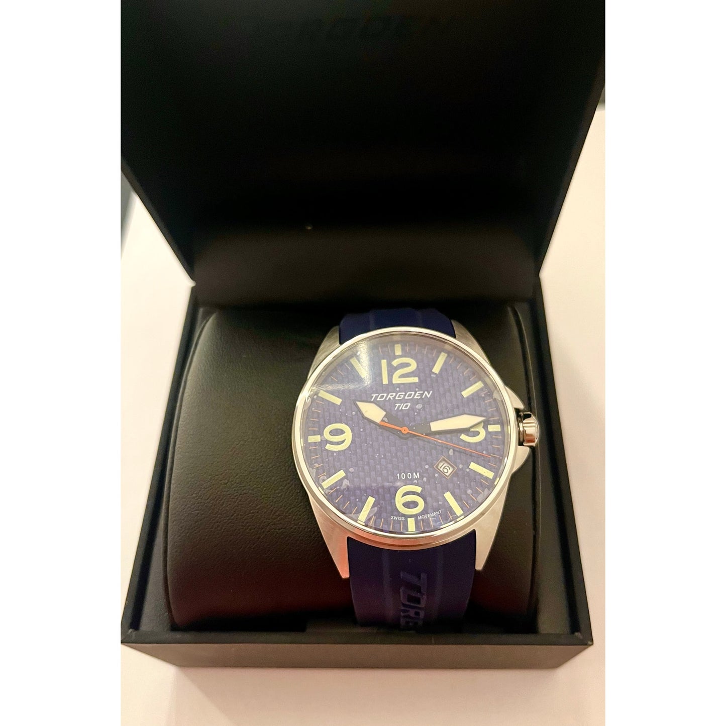 Torgoen T10 Bluebird Carbon Sapphire Watch New In Box