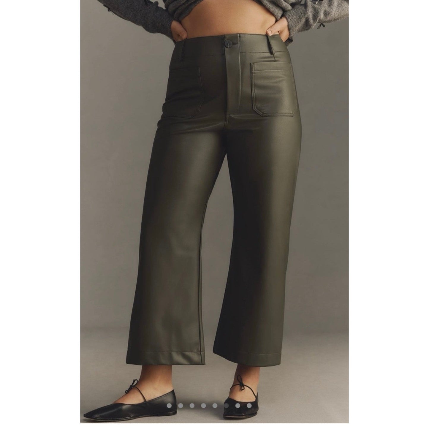 Anthropologie Colette Faux Leather Cropped Pants