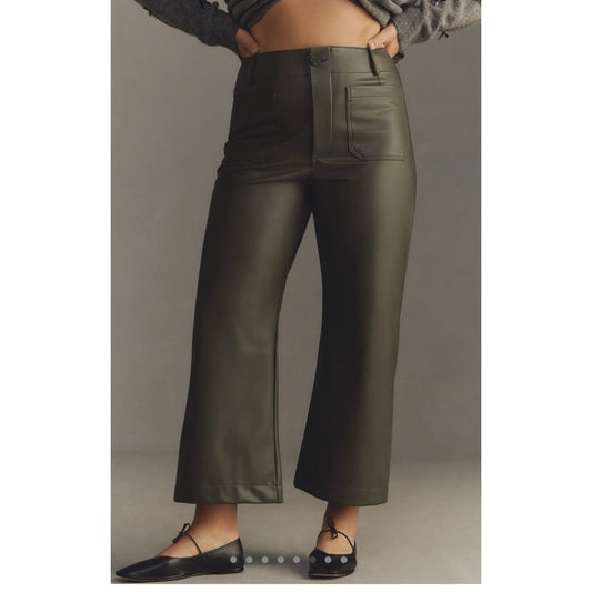 Anthropologie Colette Faux Leather Cropped Pants