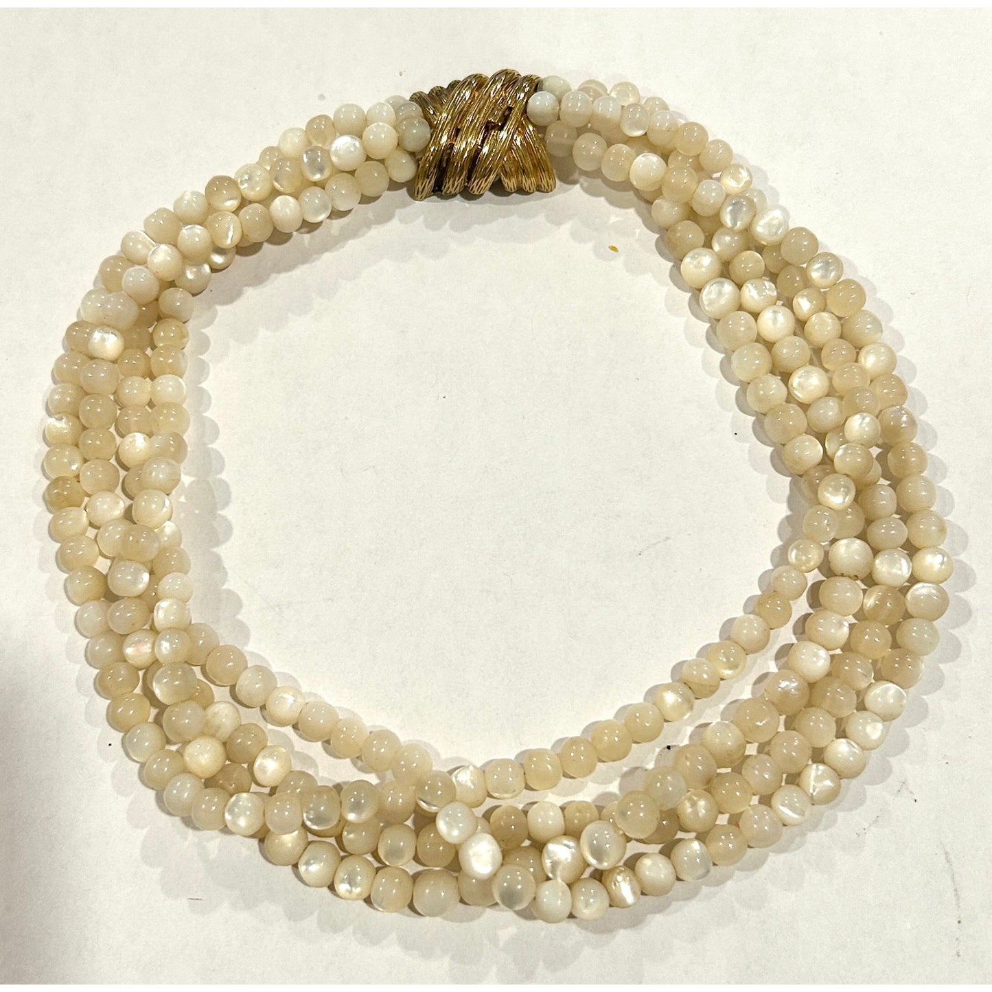CINER Four Strand Pearl Necklace with Gold Clasp