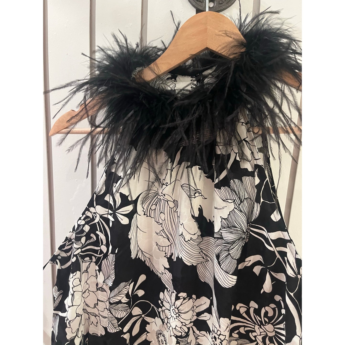 Trina Turk Blouse with Feathers