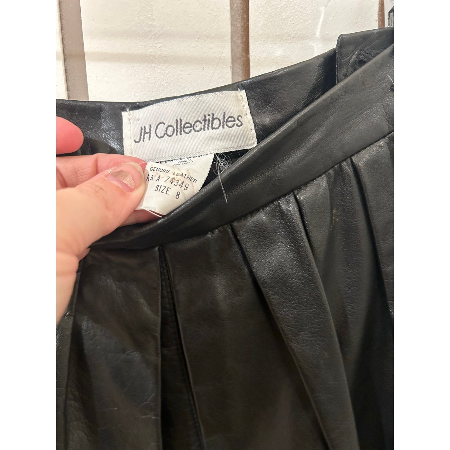 JH Collectibles Black Leather Skirt Size 8
