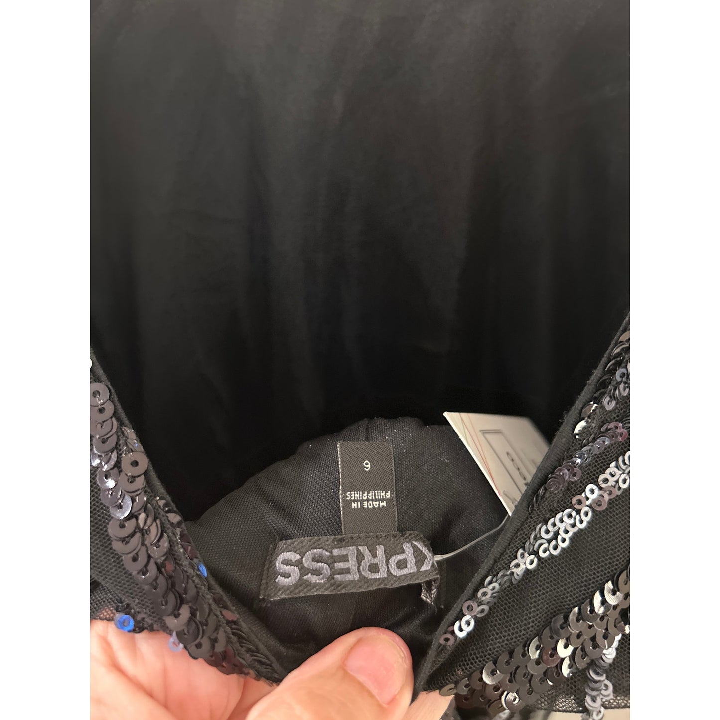 Express Sequin Black Dress Size 6