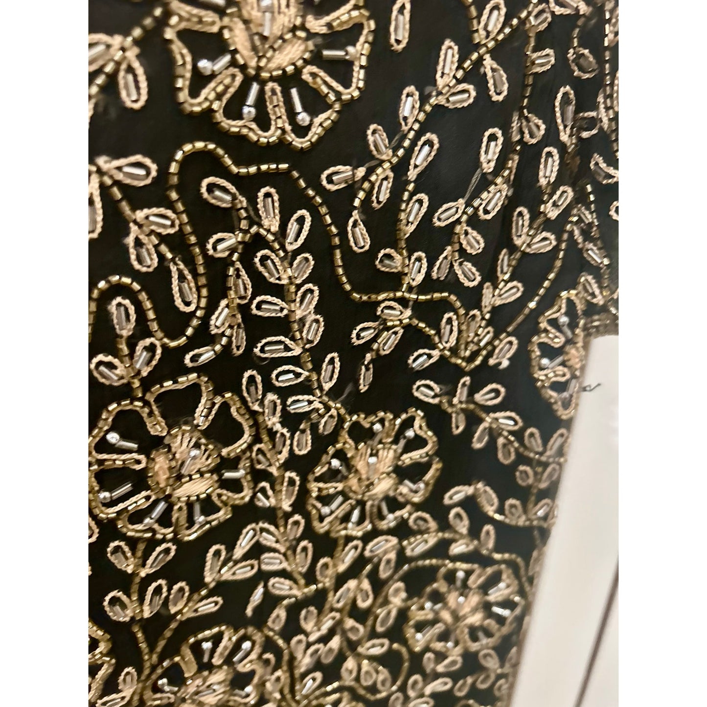 Anthropologie Chaudry Silk Beaded Blouse Size M