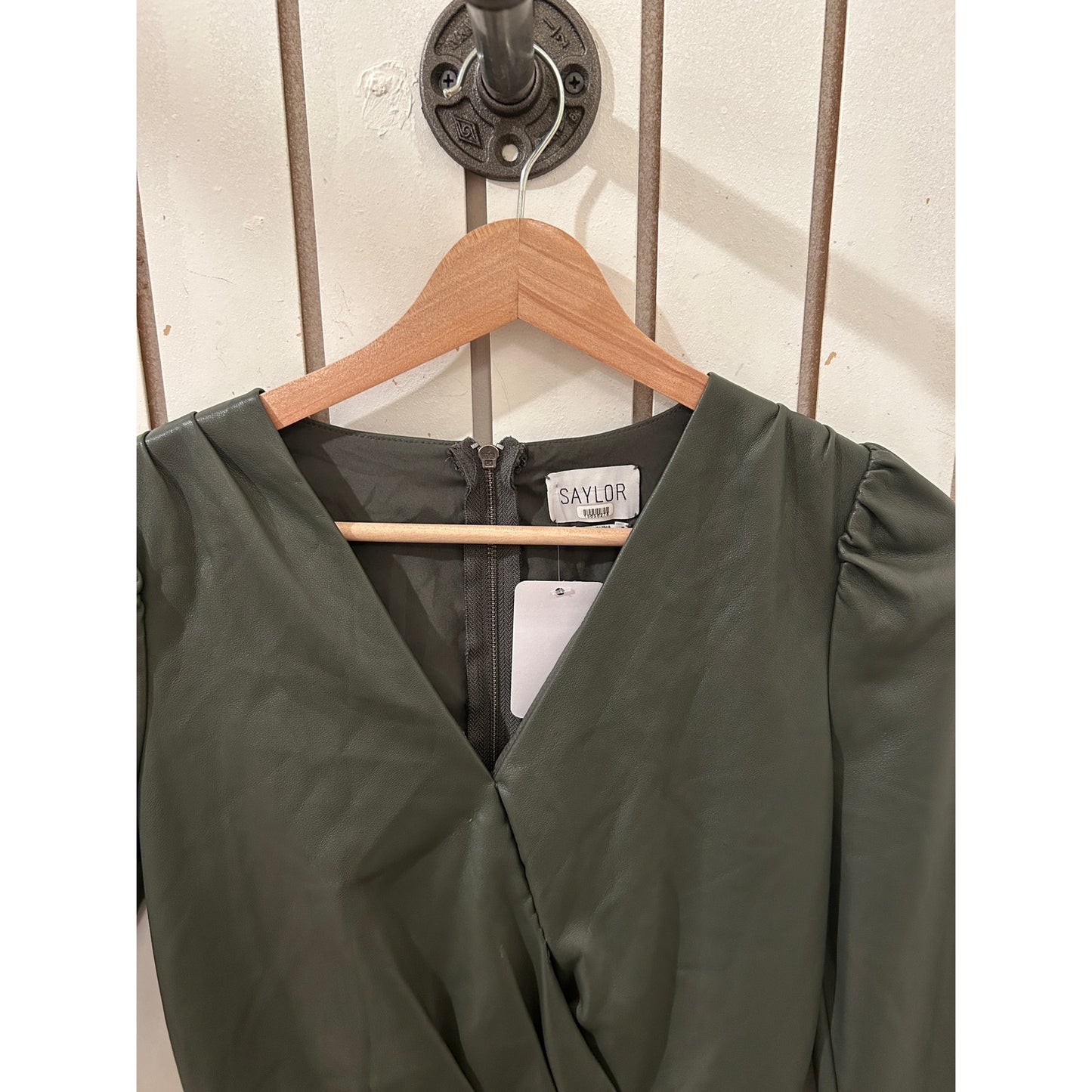 Saylor Grey Faux Leather Dress Size S