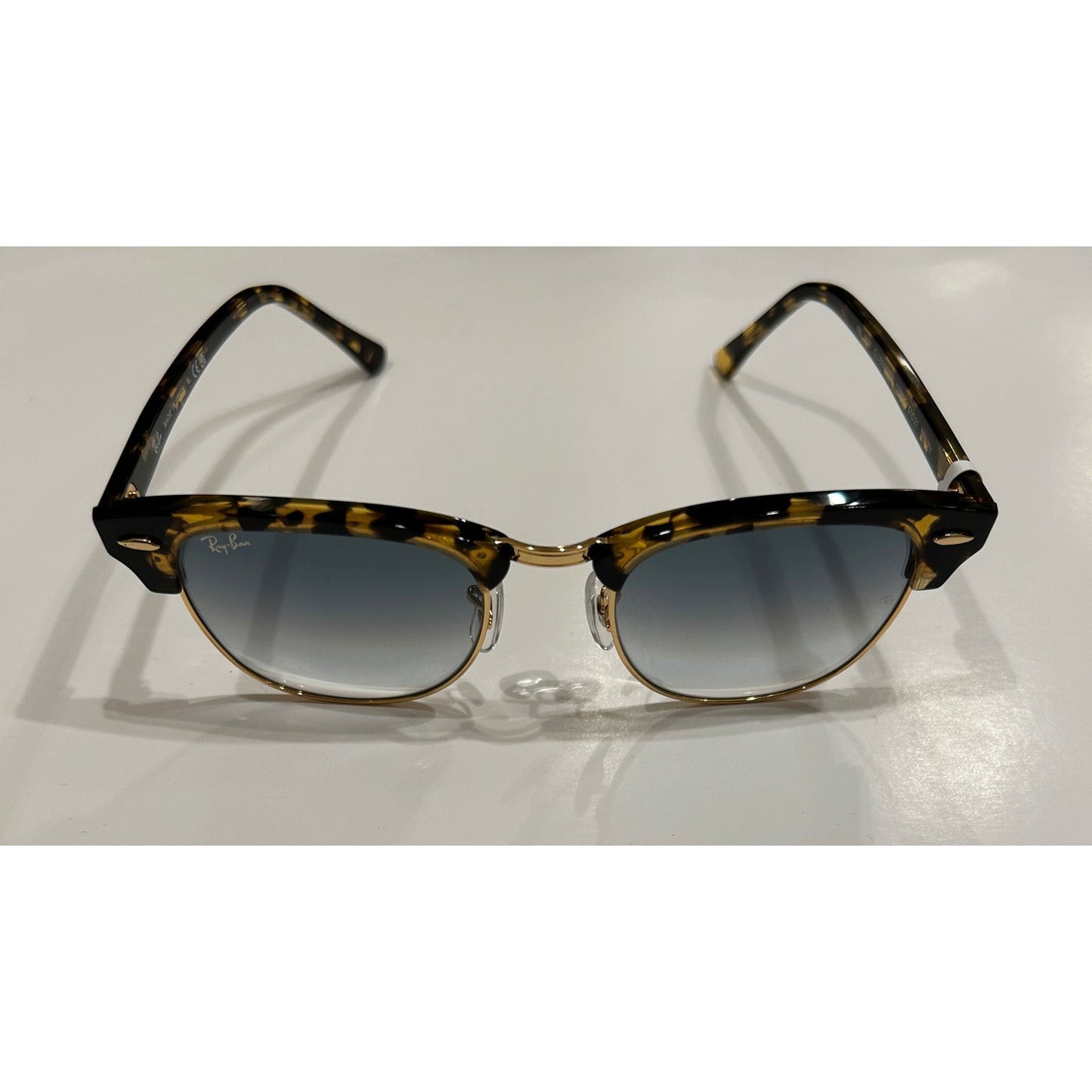Ray-Ban Clubmaster Sunglasses Clubmaster Fleck Havana Light Blue Lenses New