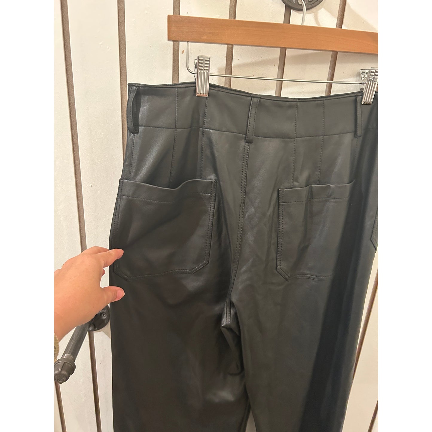 Anthropologie Colette Faux Leather Cropped Pants