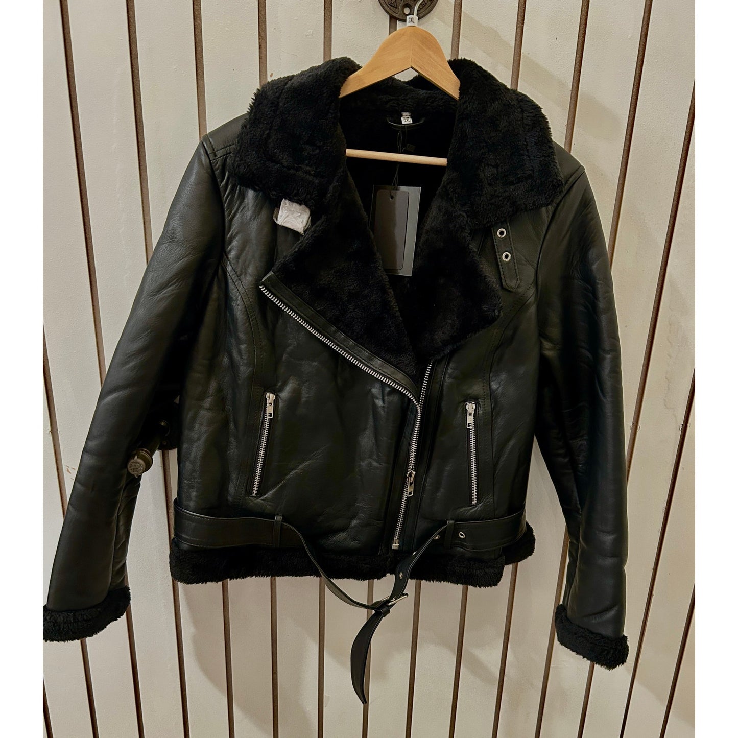 Genuine Decrum Leather Shearling Women’s Jacket Size XXL