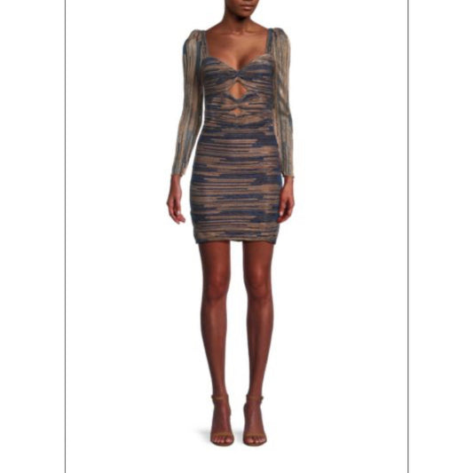 SAYLOR Allia Metallic Cutout Mini Sheath Dress