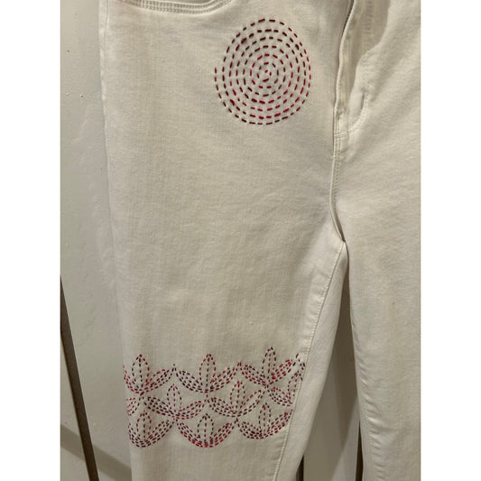 Embroidered Patch L’Agence White Denim Size 29