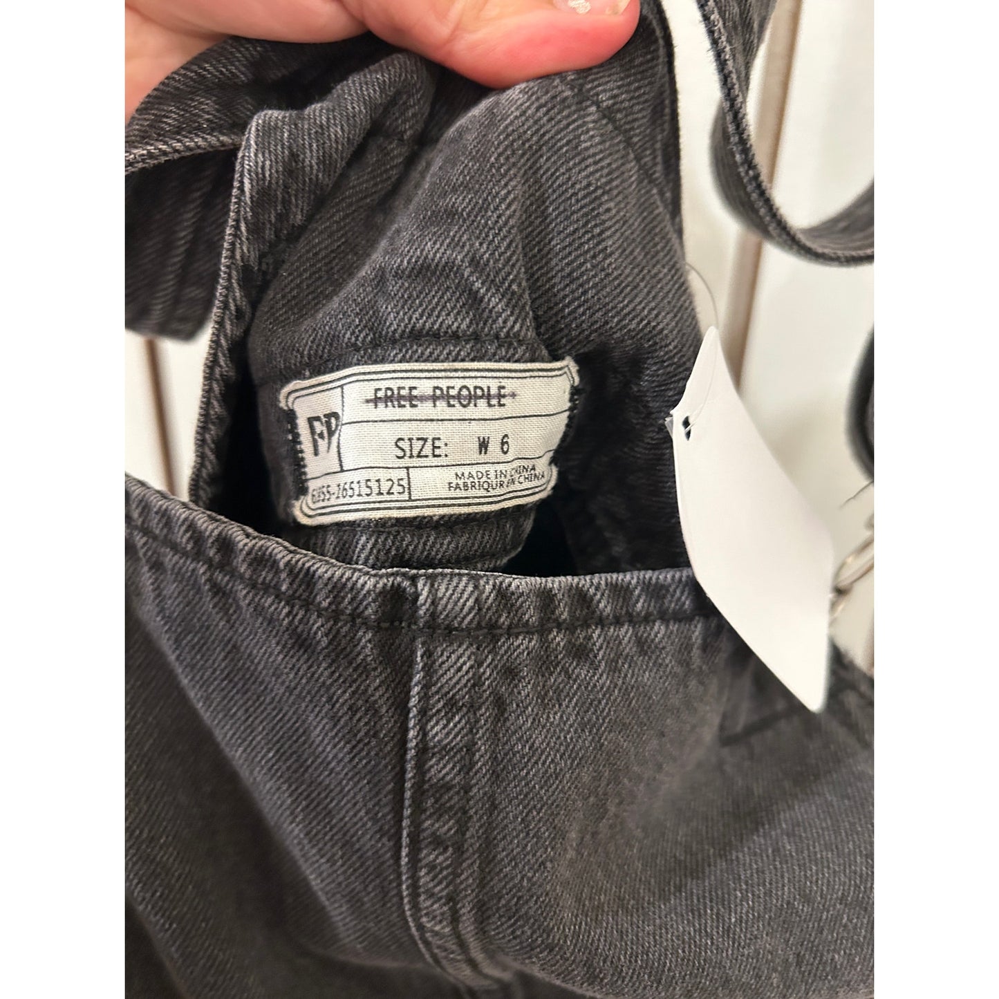 Free People Skirt Denim Overalls Sz 6