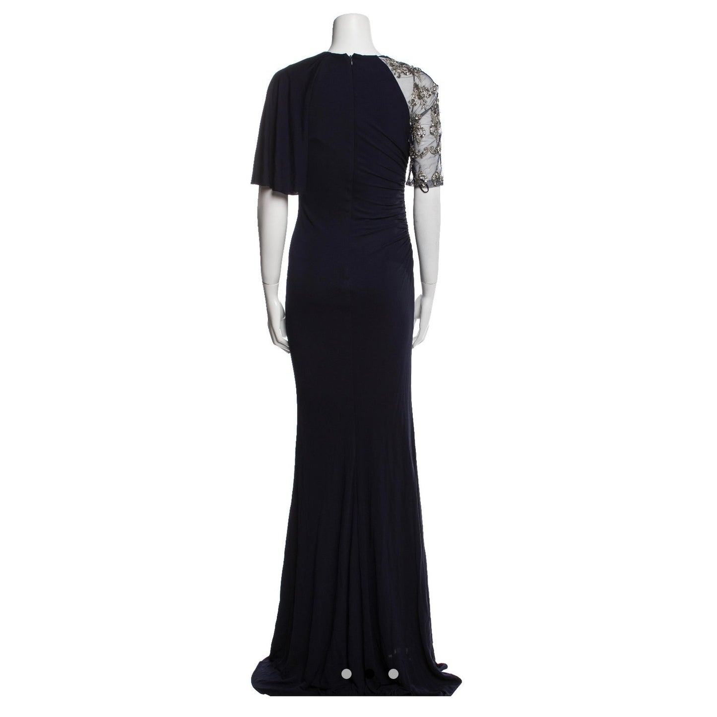 Badgley Mischka Formal Navy Blue Maxi Dress Size 2