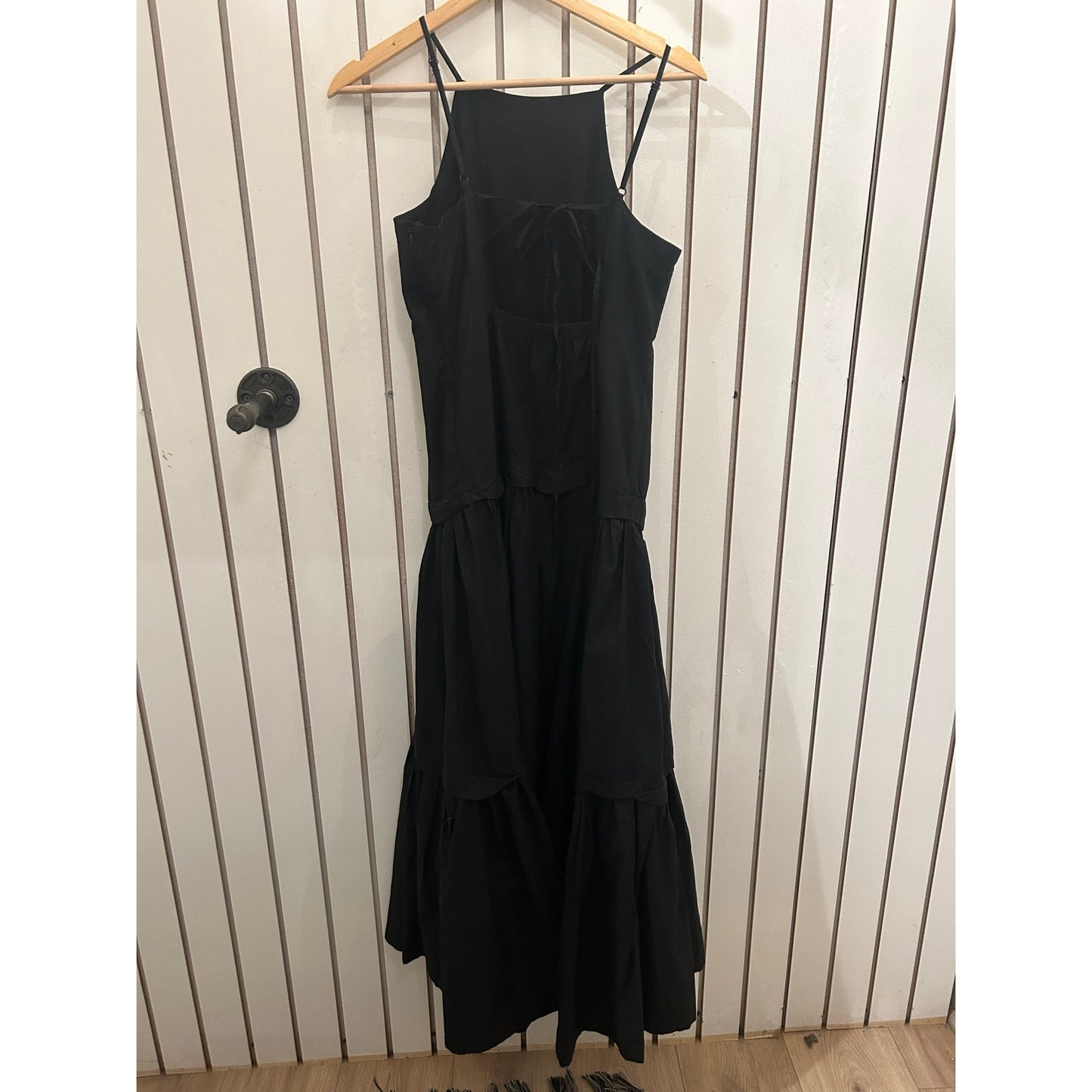 Maeve by Anthropologie Halter Tiered Maxi Dress Black Size XS NWT