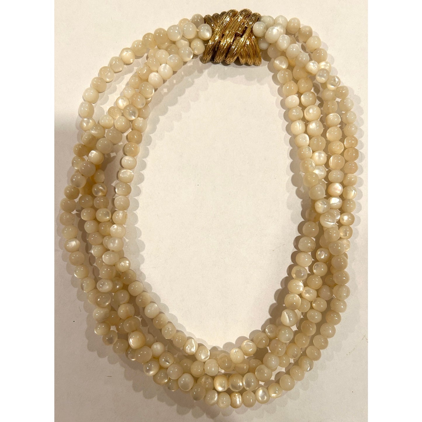 CINER Four Strand Pearl Necklace with Gold Clasp