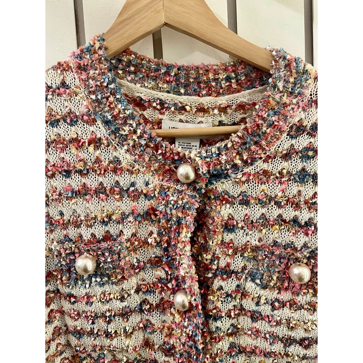 Urban Revivo Knit Sweater with Pearl Buttons Short Sleeved