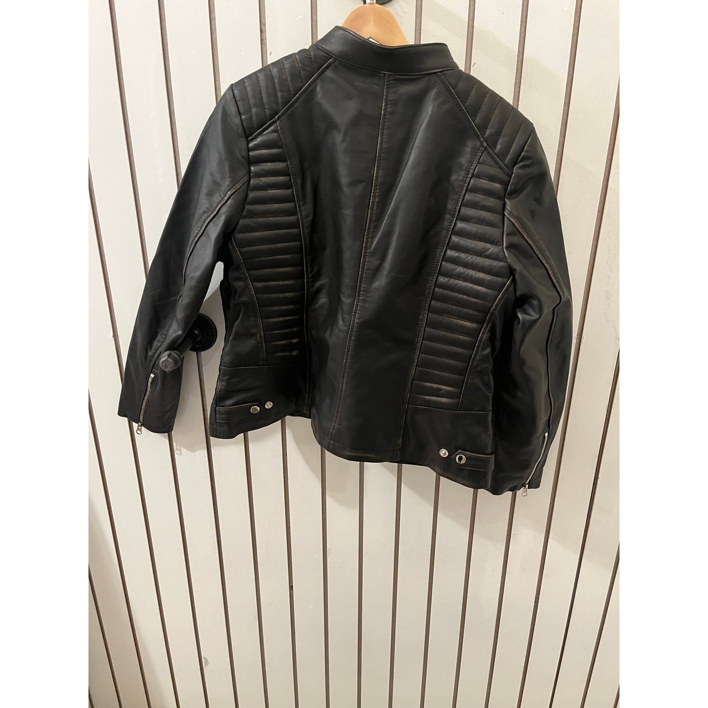 Decrum N-185 Genuine Leather Jacket - Rub Off Brown Size XL NWT