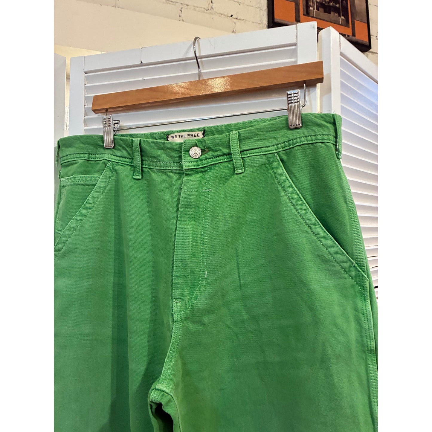 We the Free Free People Green Denim Jeans size 30