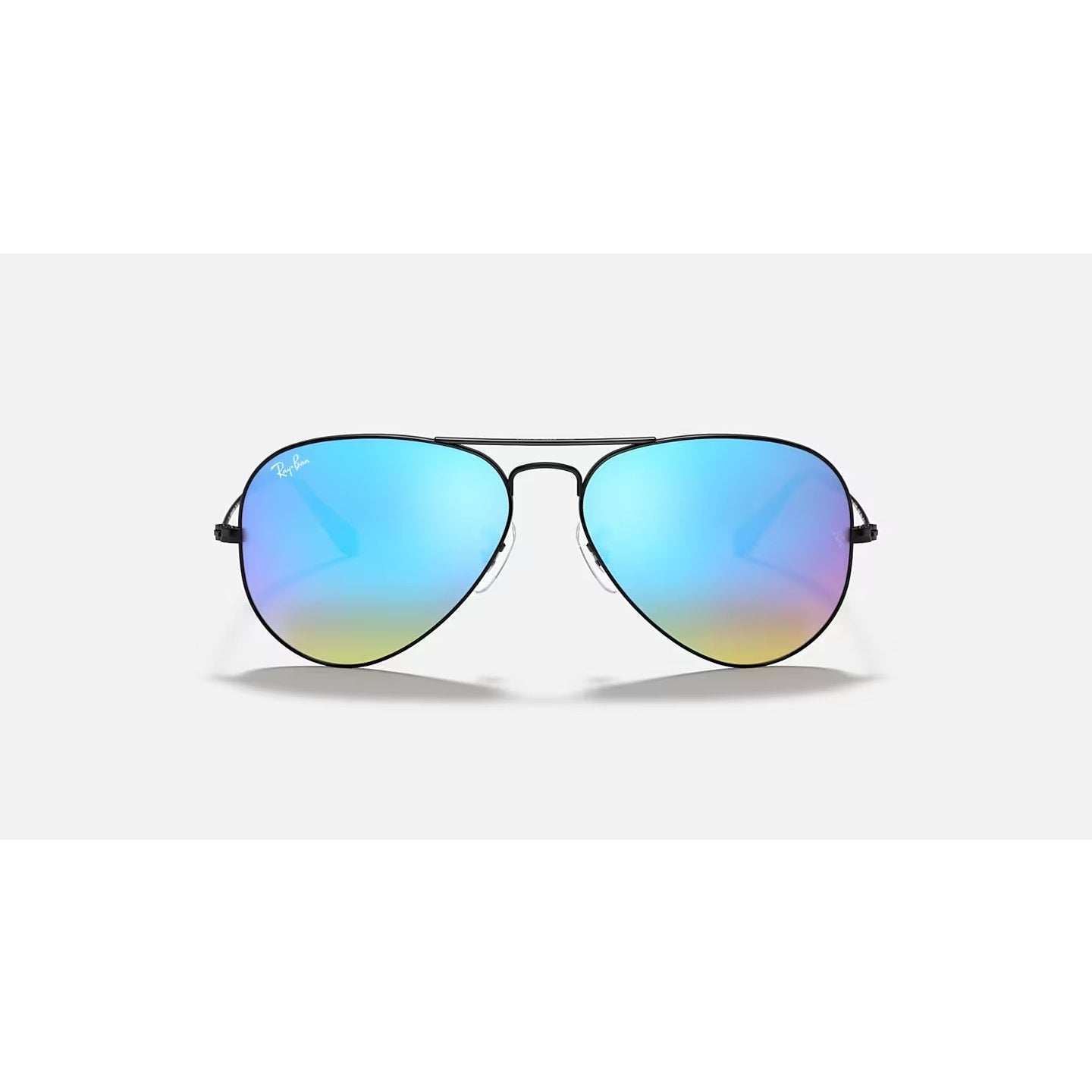 Ray-Ban Aviator Black Rim Flash Lenses Gradient Brand New