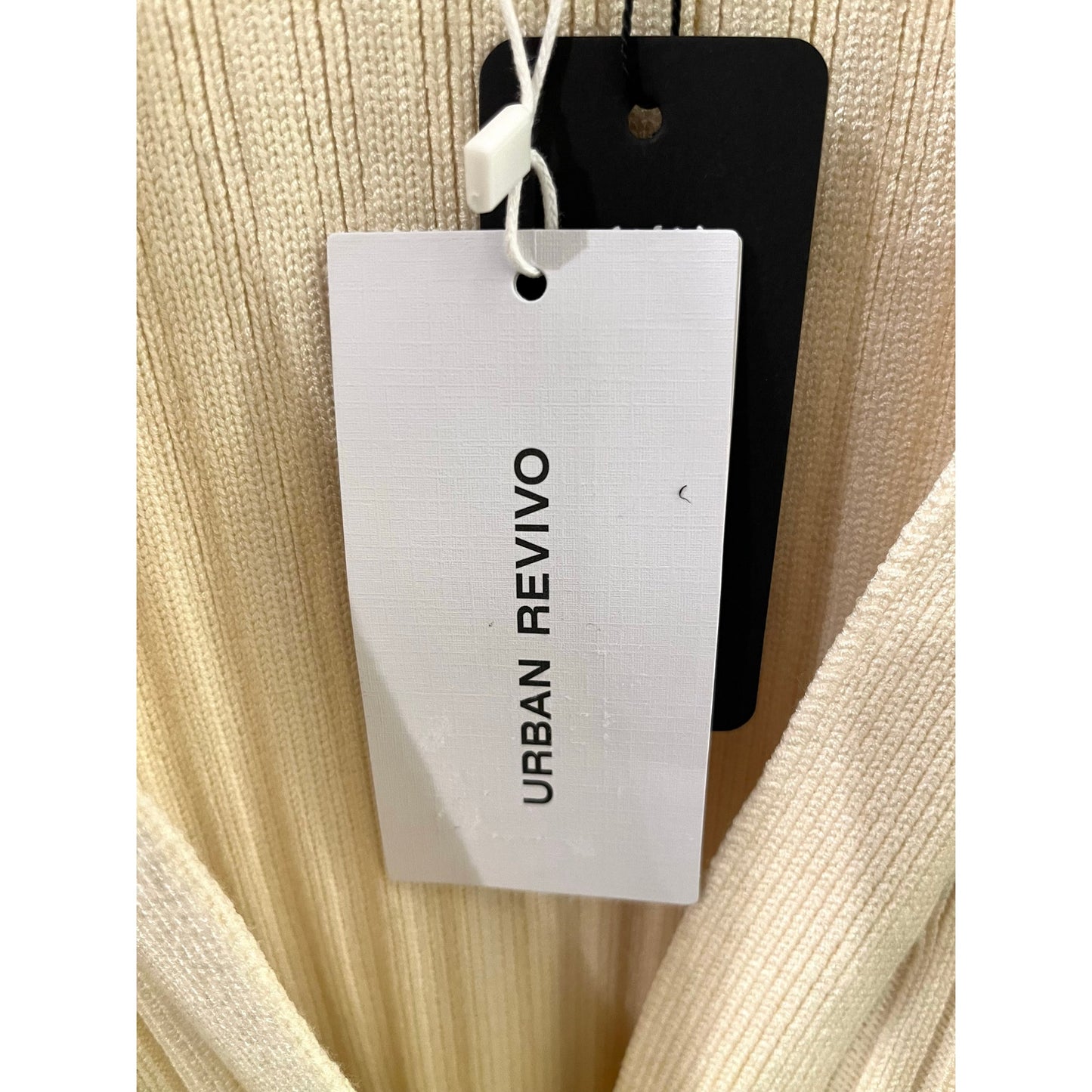 Urban Revivo Cream Cardigan Gold Button