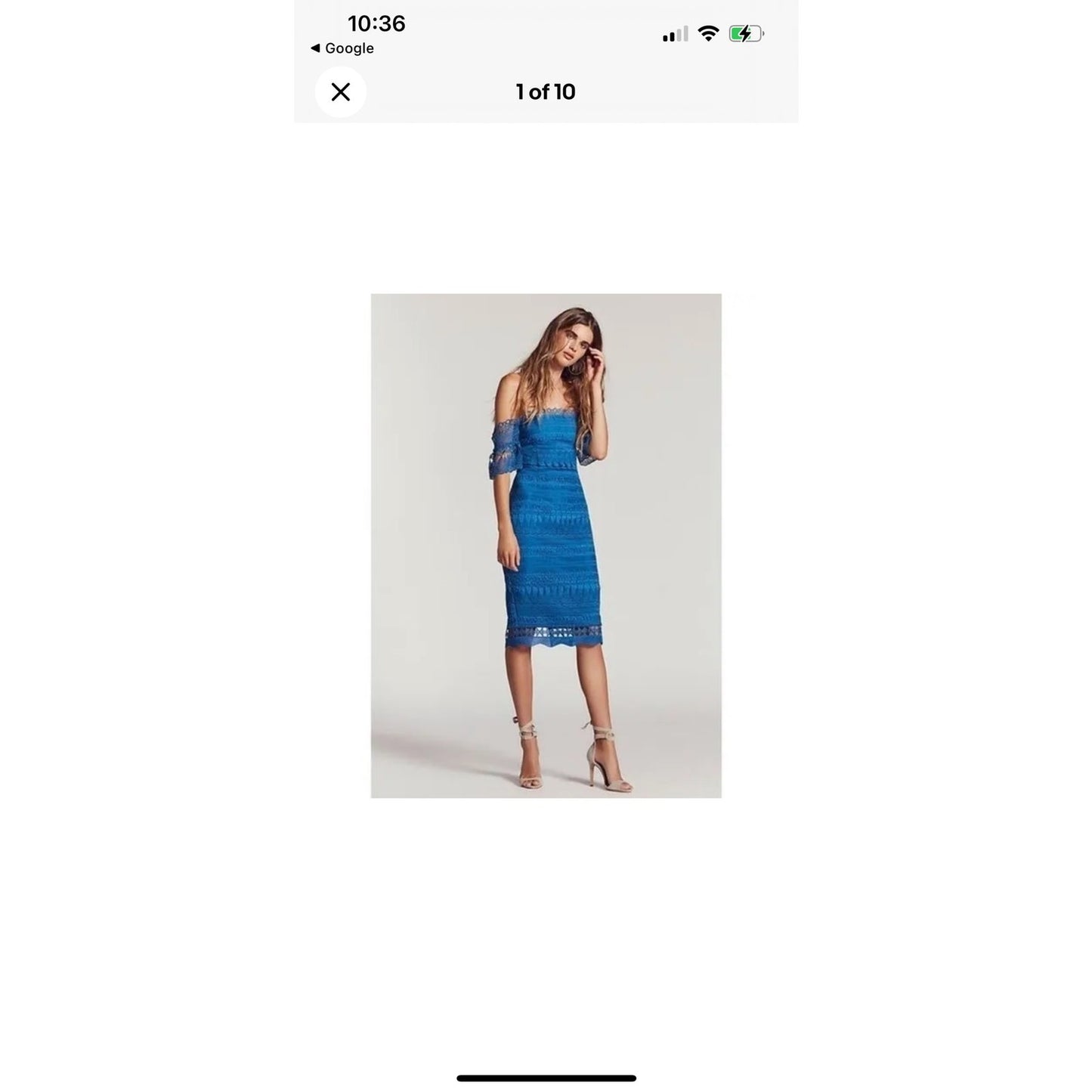 Saylor x Free People Mariah Blue Lace Midi Dress