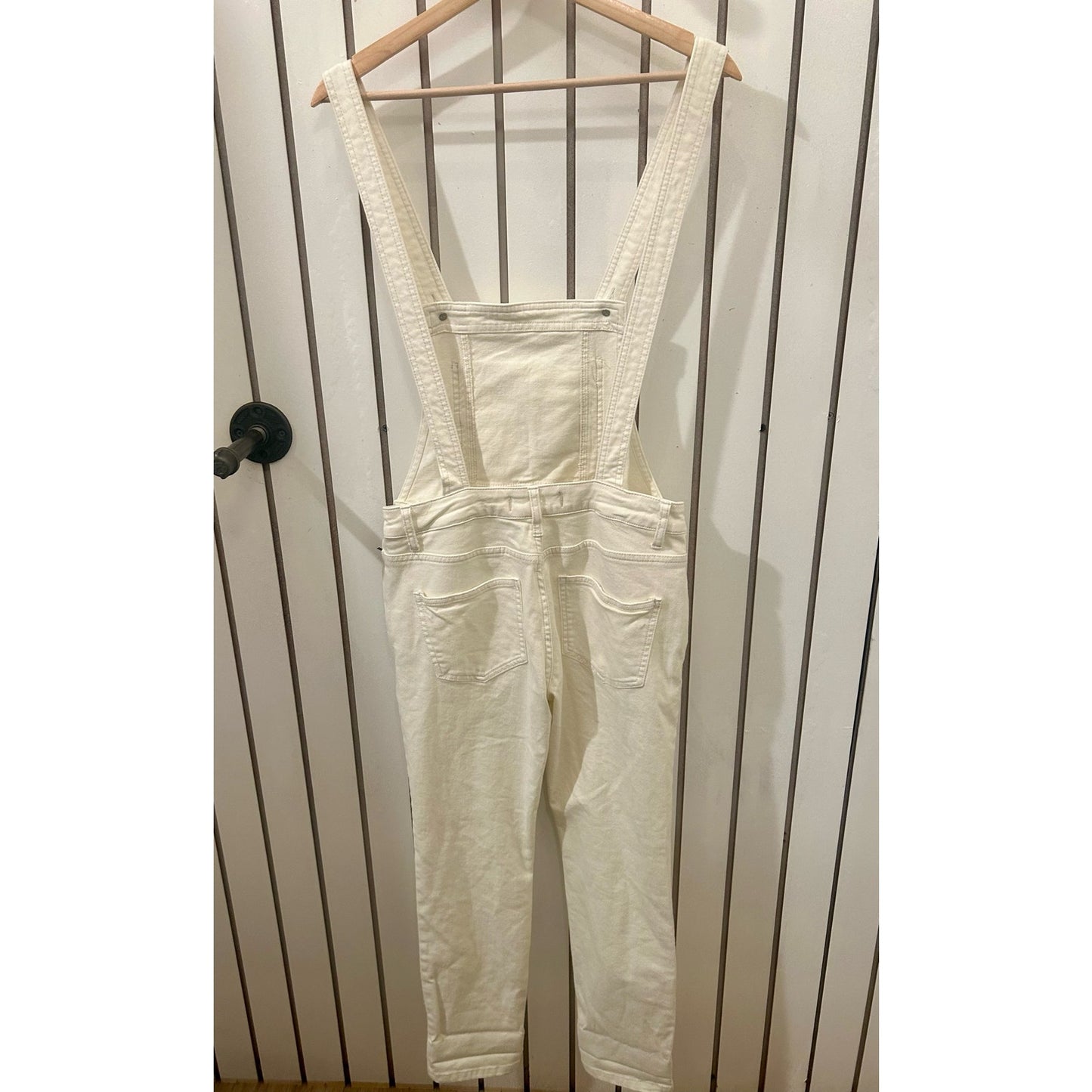 Free People Cream Overalls Size 27