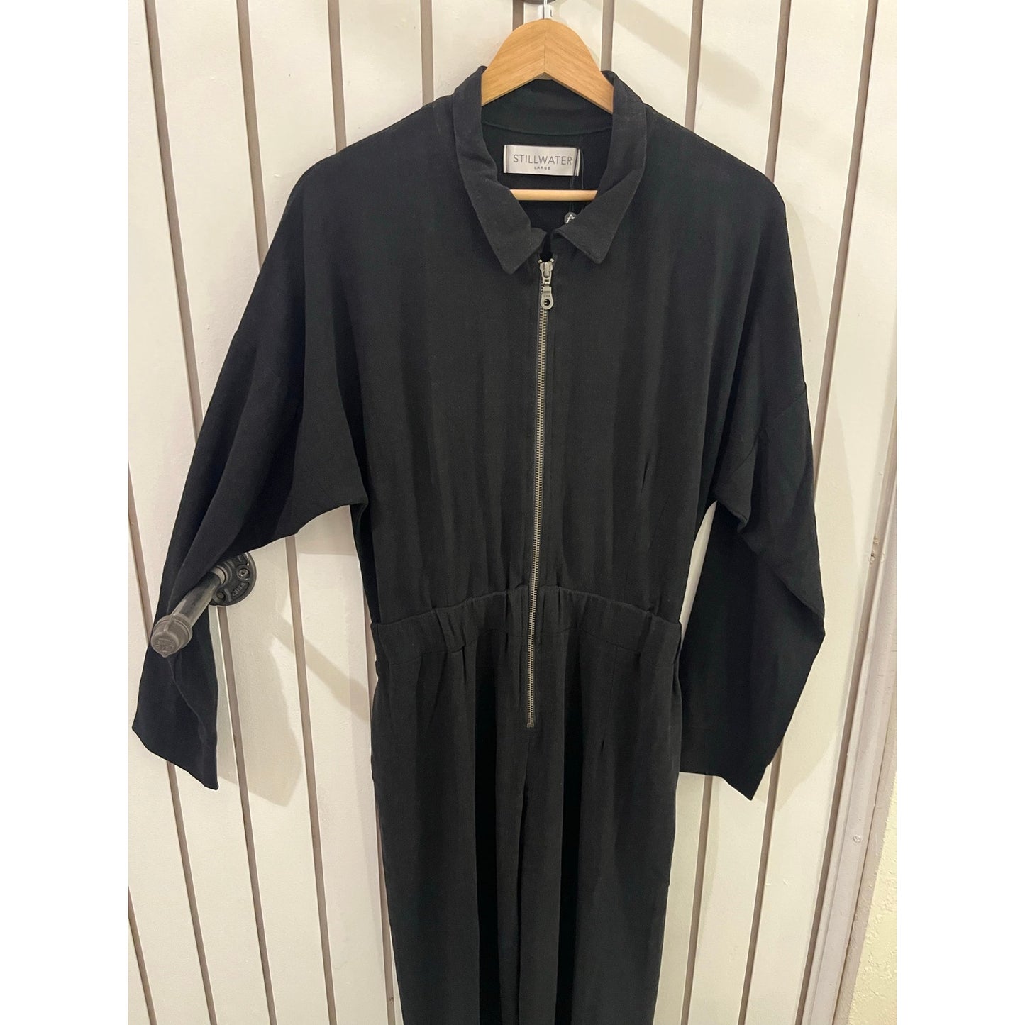 Stillwater Jumpsuit Black Zip Up SZ Large