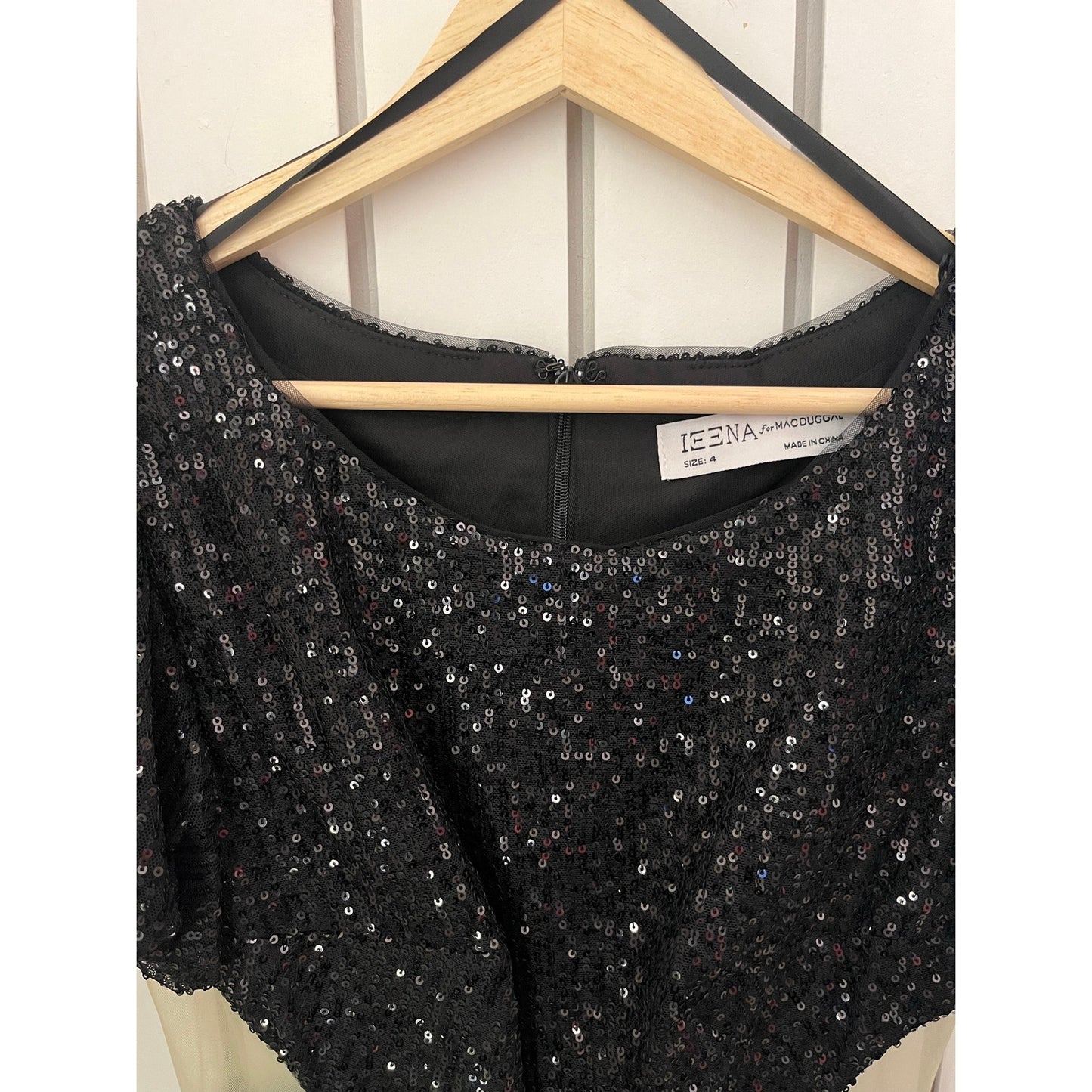 IEENA for MacDuggal Jumpsuit Sequin Black Size 4