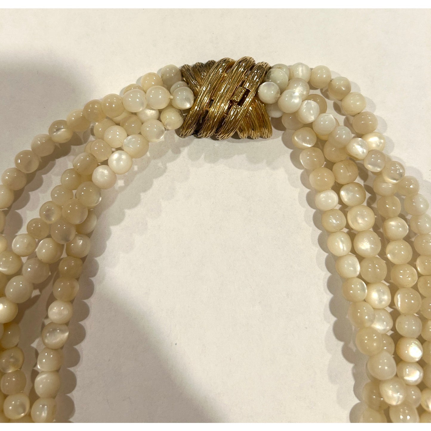 CINER Four Strand Pearl Necklace with Gold Clasp