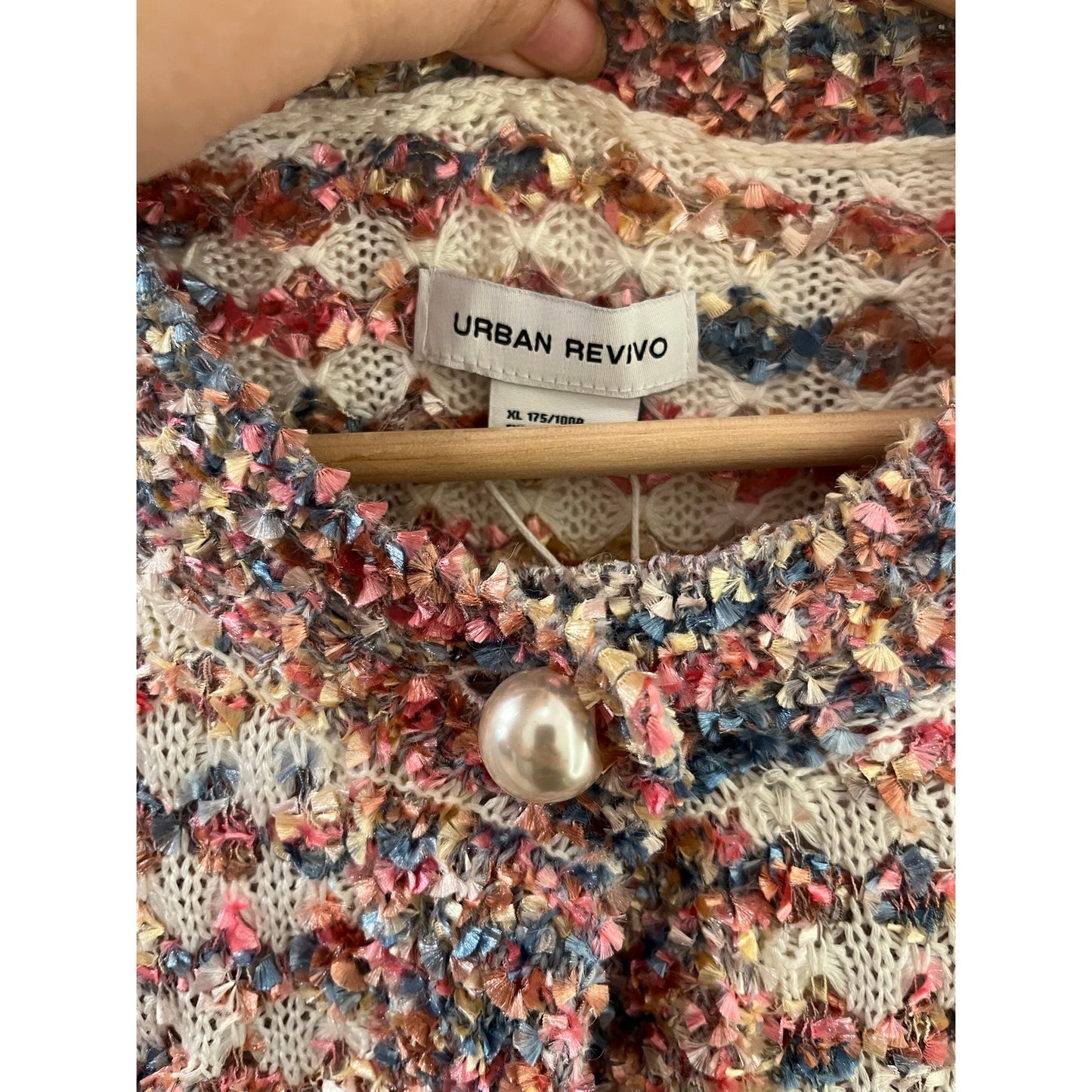 Urban Revivo Knit Sweater with Pearl Buttons Short Sleeved