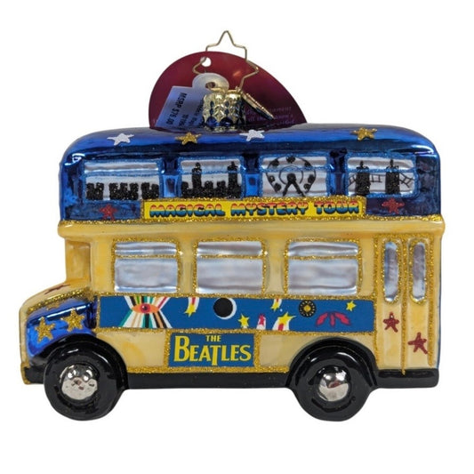 Christopher Radko The Beatles Blue Mystery Tour Bus Ornament