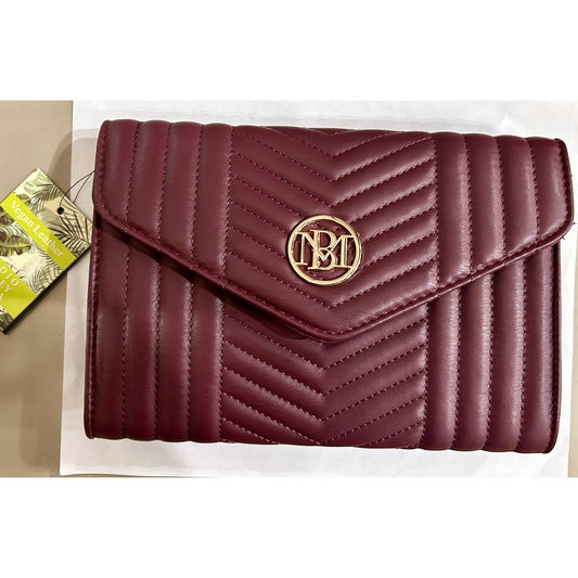 Badgley Mischka Burgundy Clutch NWT