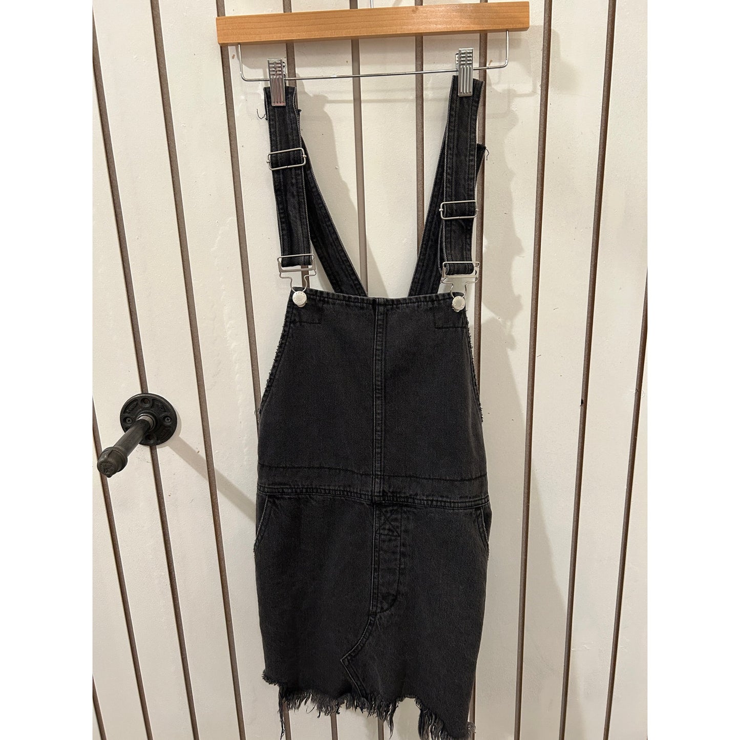 Free People Skirt Denim Overalls Sz 6