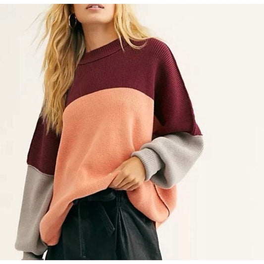 Free People Colorblock Sweater Size M