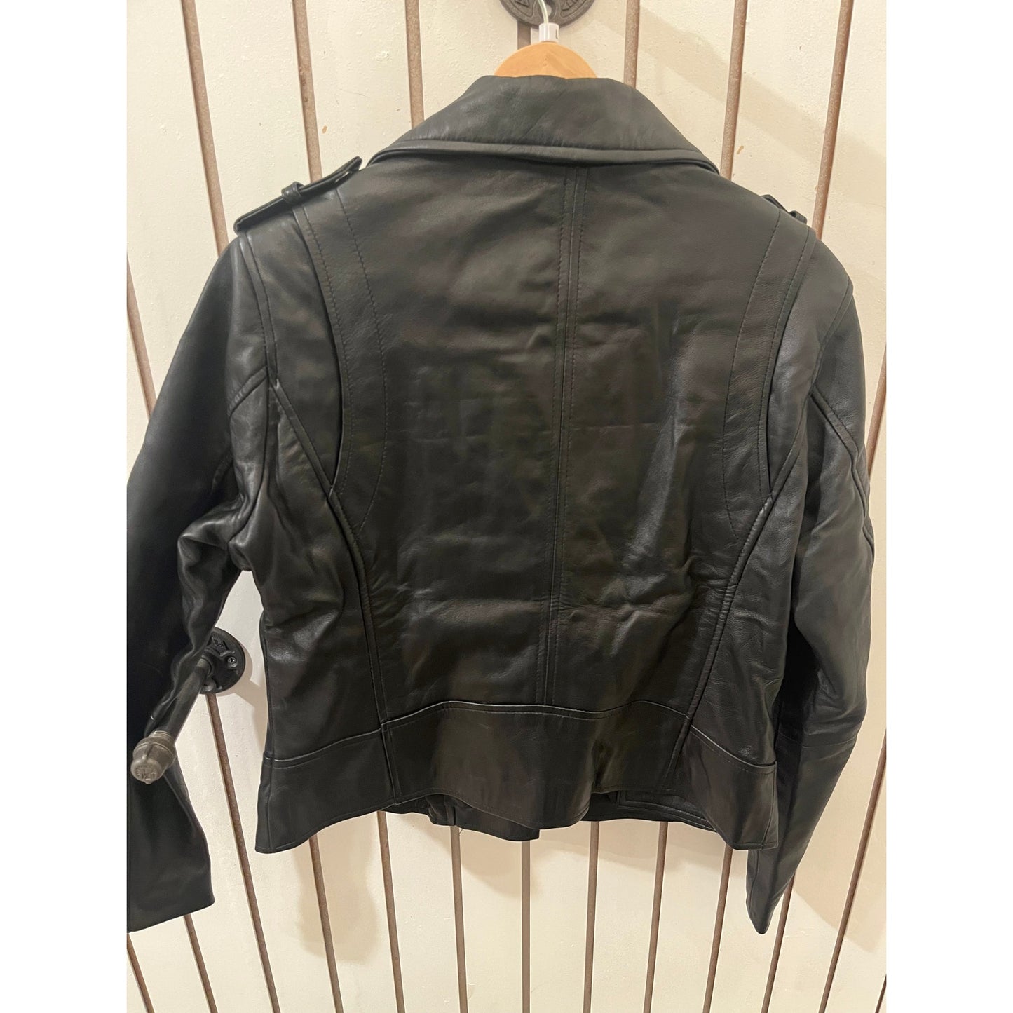Decrum Genuine Kirsten Womens Biker Leather Jacket - Size L