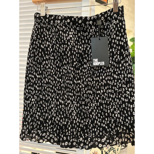 The Kooples black and white floral skirt size 2