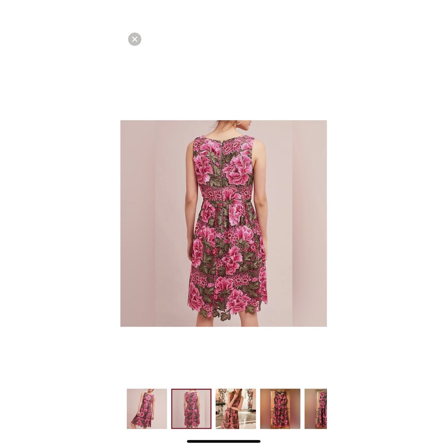 Anthropologie x Eri + Ali Laila Floral Dress Green and Pink